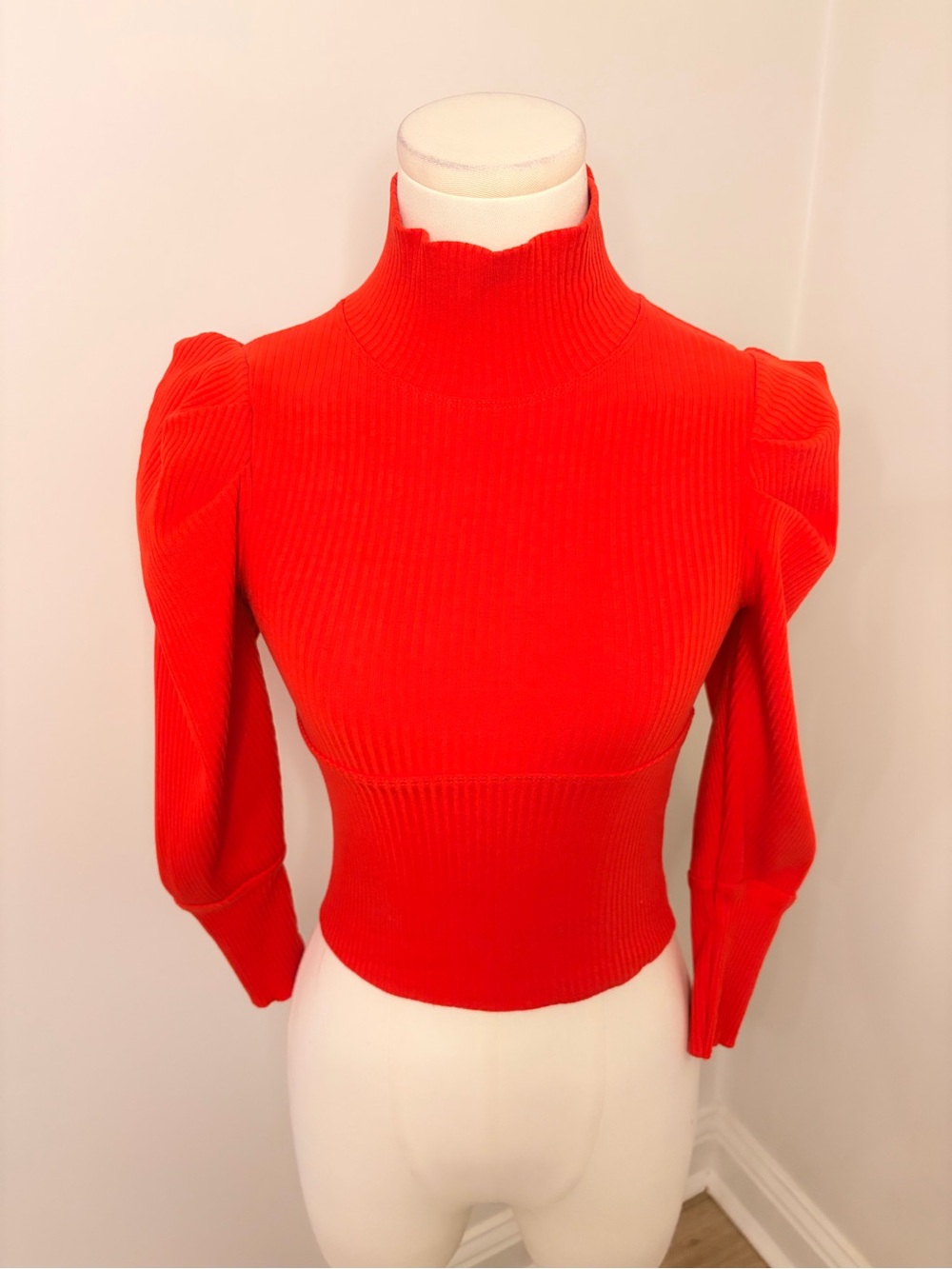 Free People Lala Cropped Top In Vibrant Red/Orange Size XS